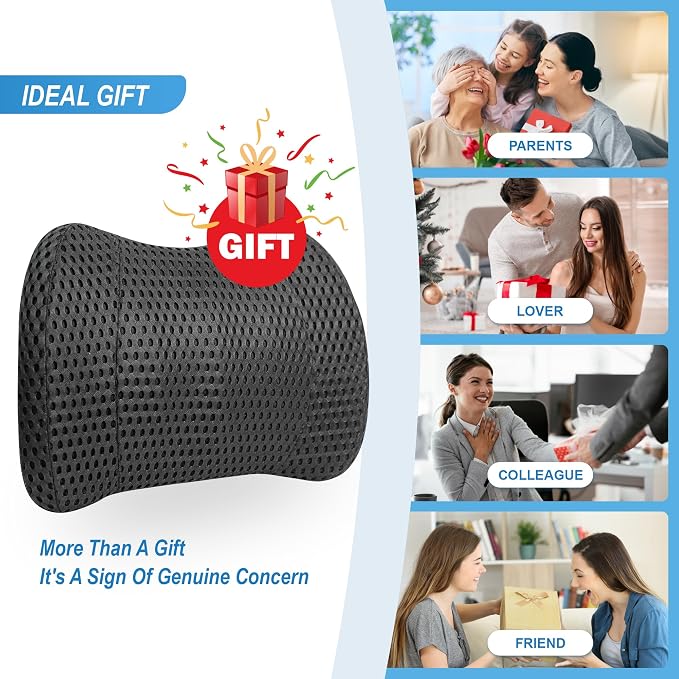Mesh Memory Foam Lumbar Cushion Offers Comfortable Back Support and Pain Relief - Image 6