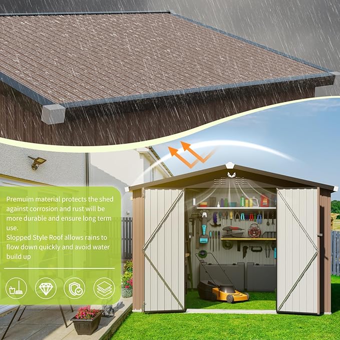 Metal Storage Shed, Outdoor Storage Building 10x12, Large Backyard Sheds - Image 5