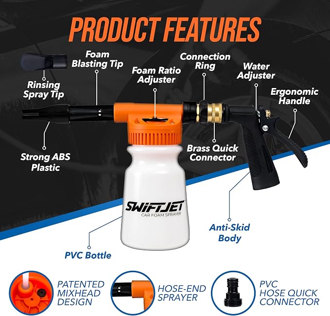 SwiftJet Car Wash Foam Gun + Microfiber Wash Mitt - Image 4