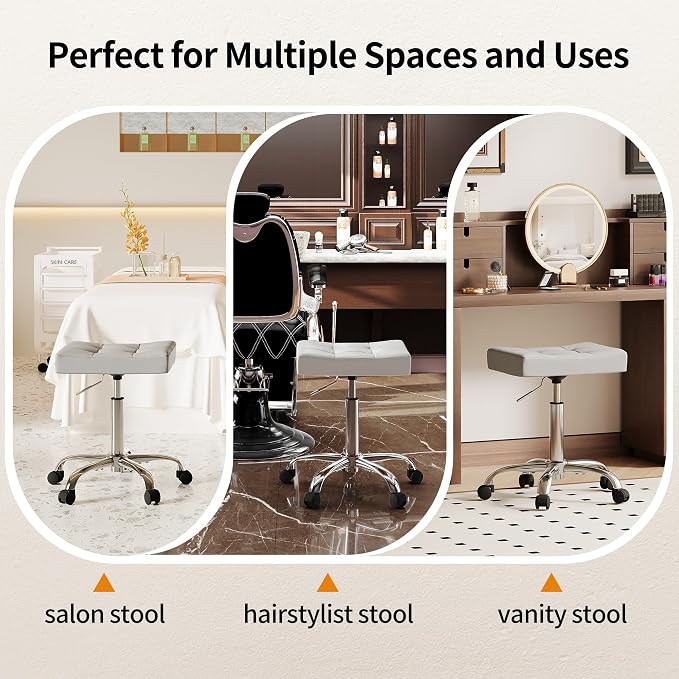 Saddle Stool with Wheels, Swivel Rolling StoolS - Image 6