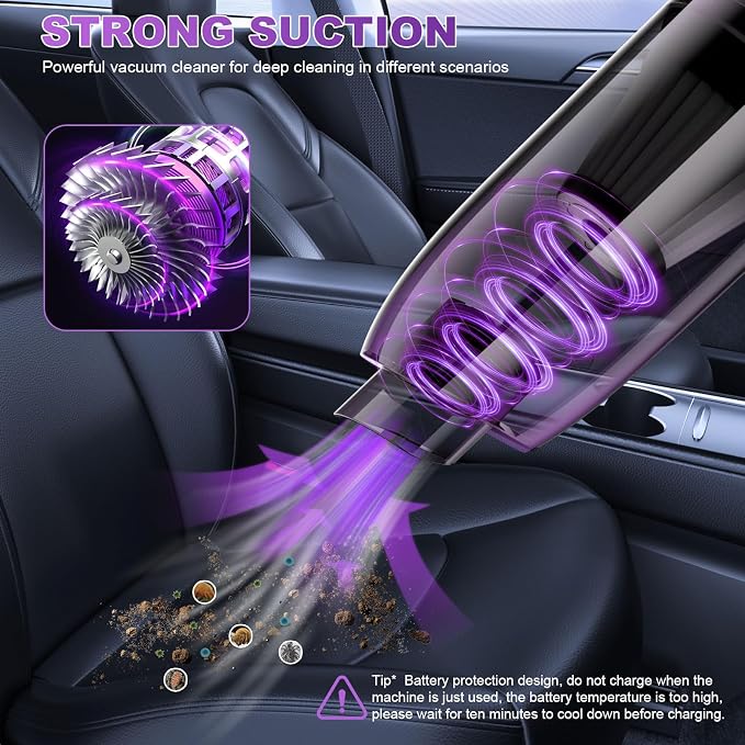 Handheld Vacuum Cordless Cleaner, 0.86 Lb Ultra-Lightweight Car Vacuum Portable - Image 2