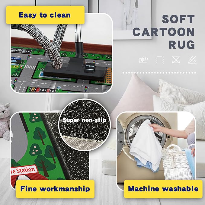 Fun Car Play Area Carpet Car Mat 2x3 Play Rug - Image 4