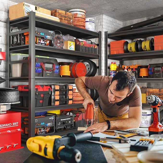 Heavy Duty 5-Tier Garage Shelf Steel Unit 3000lb Capacity | Garage & Basement - Image 2