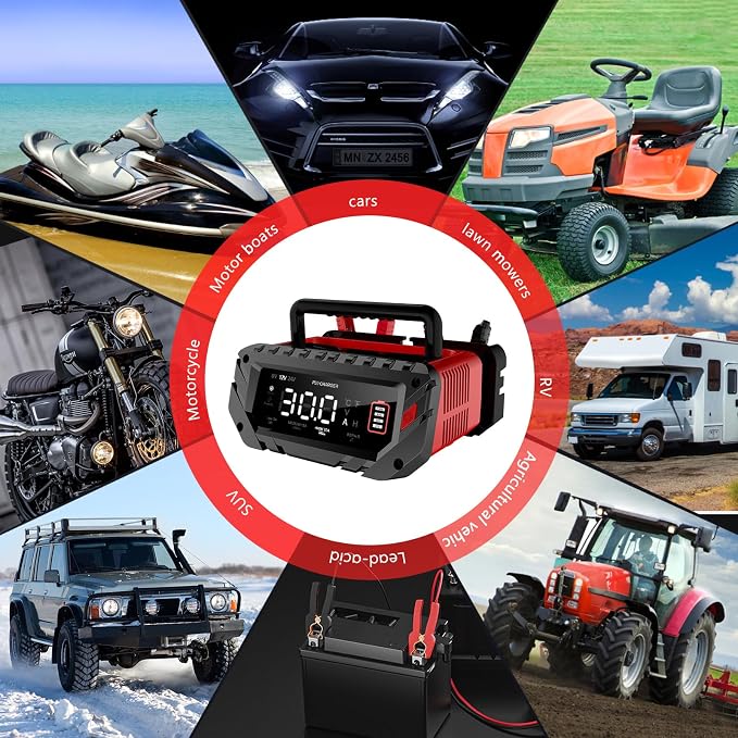 30 Amp 6V/12V/24V Smart Trickle Charger, Car Battery Charger, Lead Acid Battery - Image 2