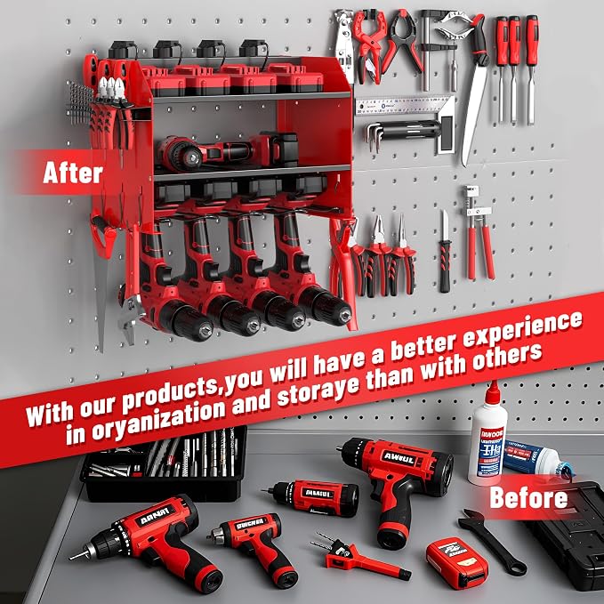 3-Tier Modular Drill Holder & Power Tool Organizer Wall Mount - Image 5