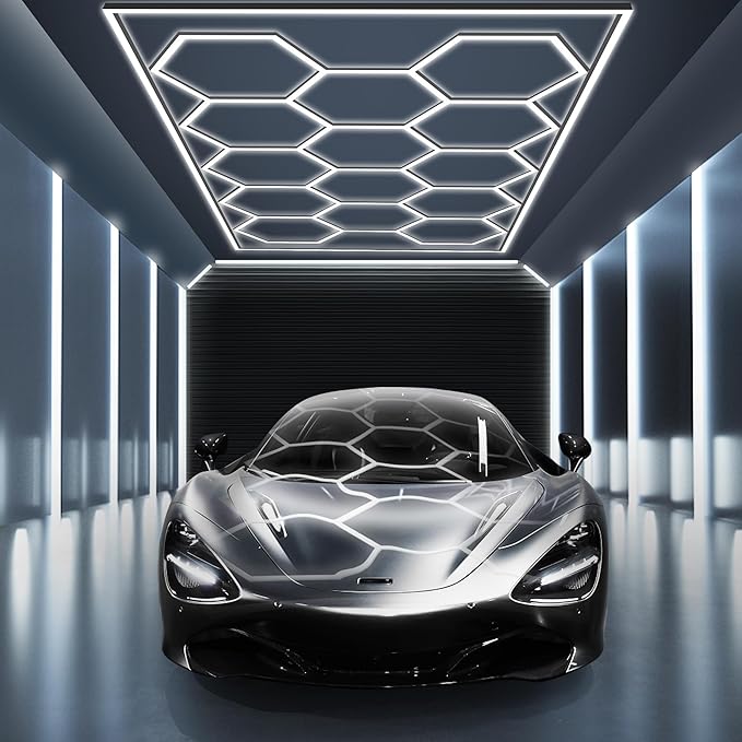 MODERN Hexagon Garage Light: Higher Brightness 720W 86400 Lumens Hexagon Led by MODERN