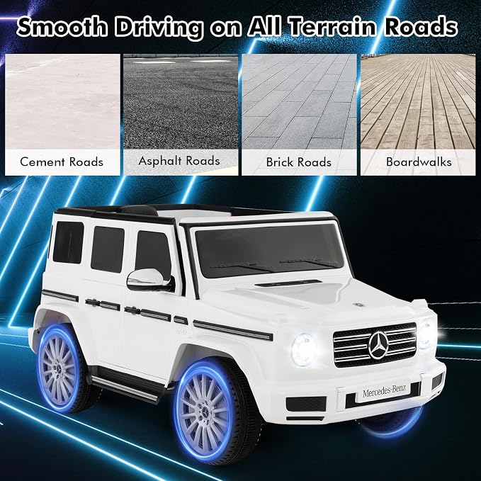 HONEY JOY Ride On Car, 12V Licensed Mercedes Benz G500, Battery Powered Ride On - Image 6