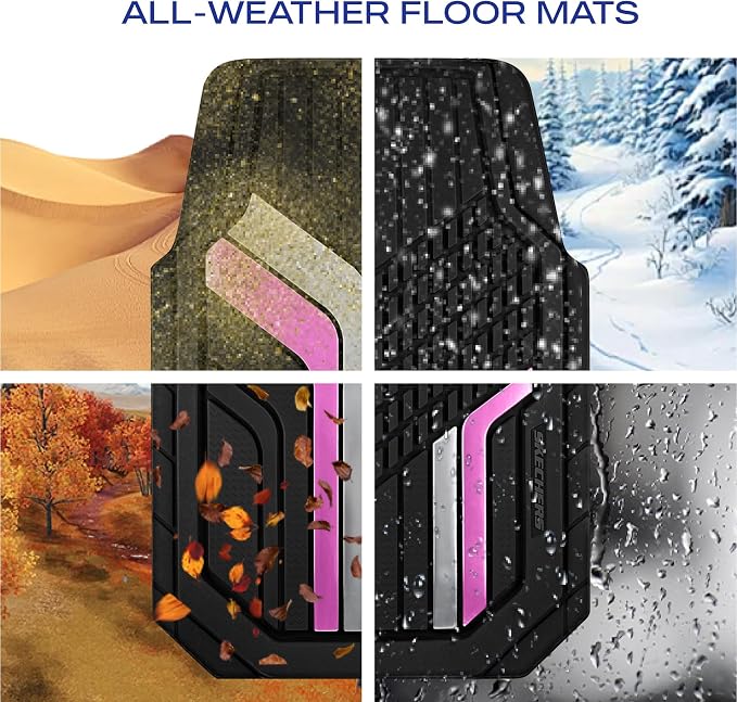 Skechers Heavy Duty Rubber Car Floor Mats, Dual Color Design Floor Mats - Image 7