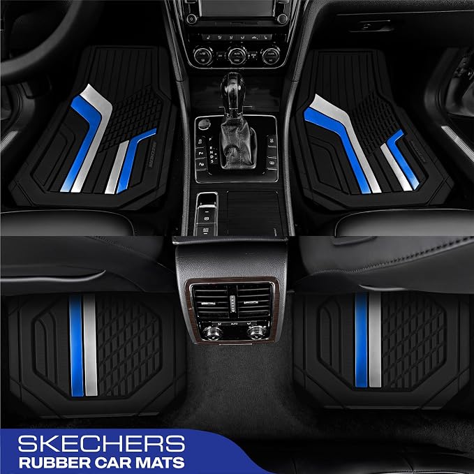 Skechers Heavy Duty Rubber Car Floor Mats, Dual Color Design Floor Mats - Image 3