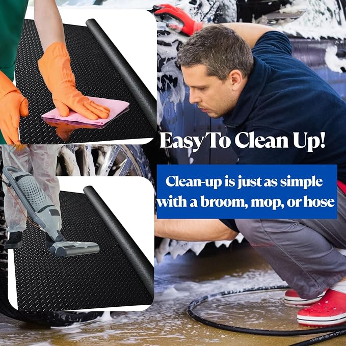BESEA 4 x 6 FT Garage Floor Mat, Heavy Duty Diamond Plate Rubber Parking Mat – - Image 5