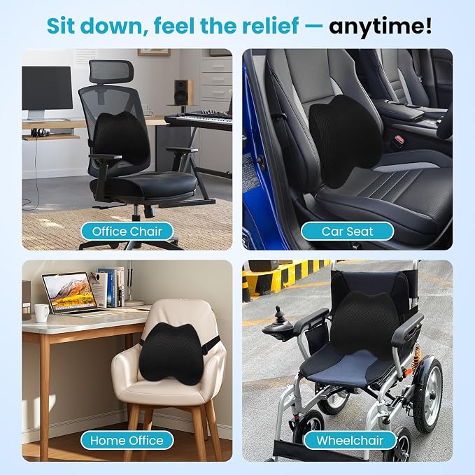 Lumbar Support Pillow Office Chair Car Back Pillow Ergonomic Lower Back Pain - Image 8