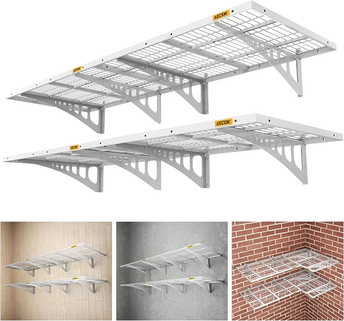 2x3ft 4Pack Wire Shelving Unit Heavy Duty Garage Storage Shelves Wall Mounted by AECXM