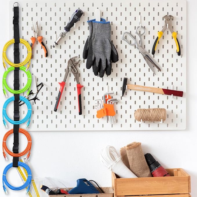 Extension Cord Organizer, Garage Garden Storage Straps Black Organizer Straps - Image 4