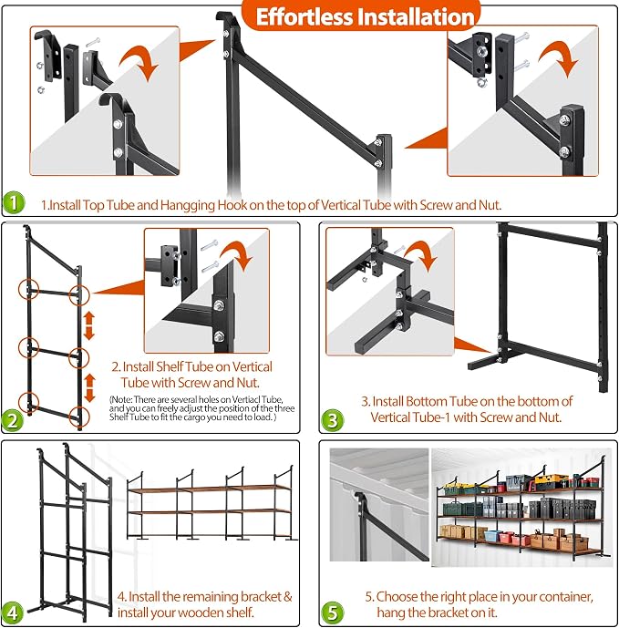 Shipping Container Shelving Storage Bracket 4Pcs Heavy Duty Cargo Shipping - Image 4