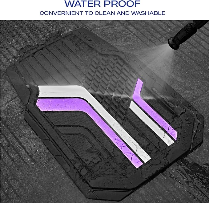 Skechers Heavy Duty Rubber Car Floor Mats, Dual Color Design Floor Mats - Image 5