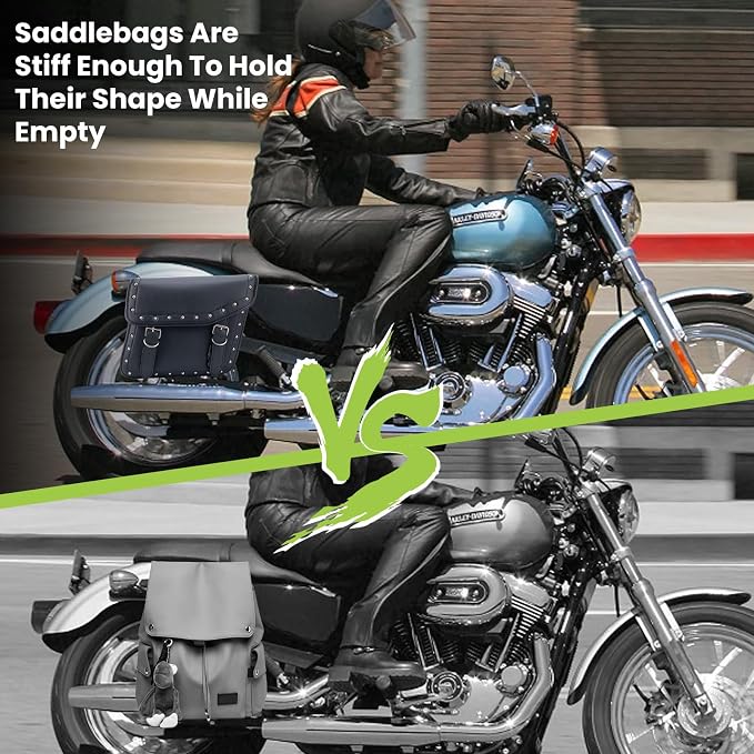 30L Motorcycle Saddlebags Water-Resistant PU Leather Storage - Image 5