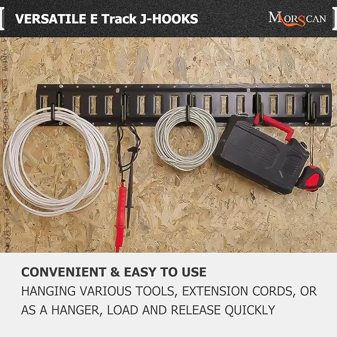 10 Pack 2" E Track J Hooks Heavy Duty Black Steel E-Track Tie Down Accessories - Image 2