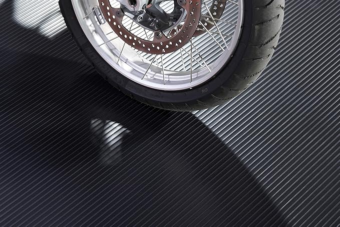 G-Floor Garage Flooring 5' x 10' Midnight Black Ribbed Channel Vinyl Protector - Image 4