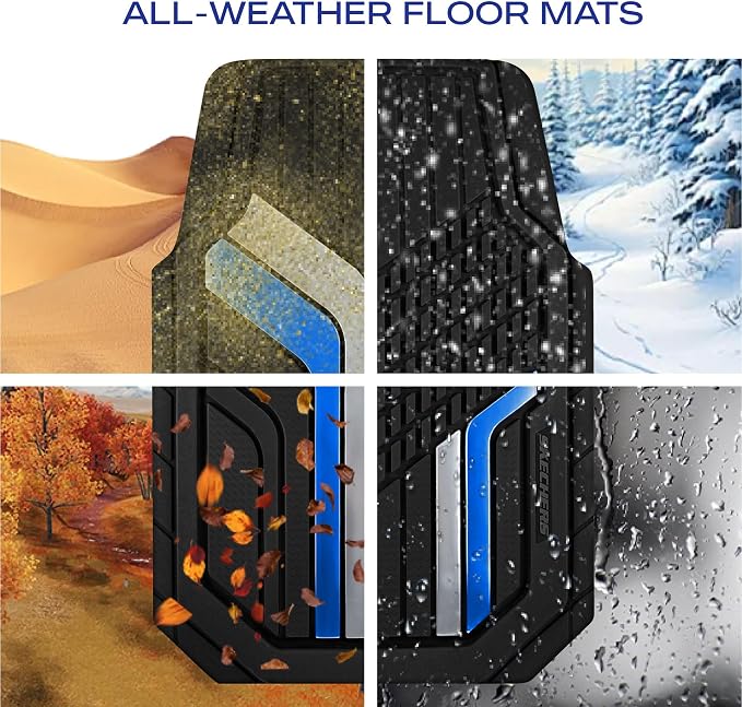 Skechers Heavy Duty Rubber Car Floor Mats, Dual Color Design Floor Mats - Image 7