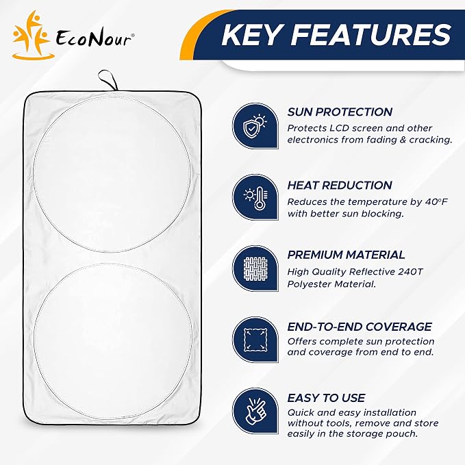 EcoNour RV Windshield Sunshade | Reflective RV Windshield Cover - Image 8
