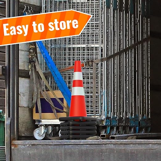 Traffic Cones 28 inch Orange 12 Pack Heavy Duty Safety Cones - Image 6