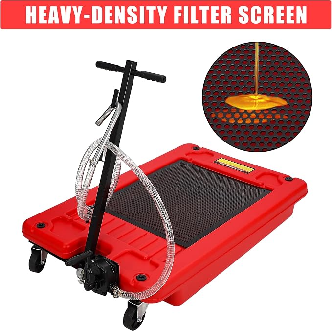 ‌17 Gal Low Profile Oil Drain Pan, Heavy Duty Mobile Oil Changing Pan - Image 8