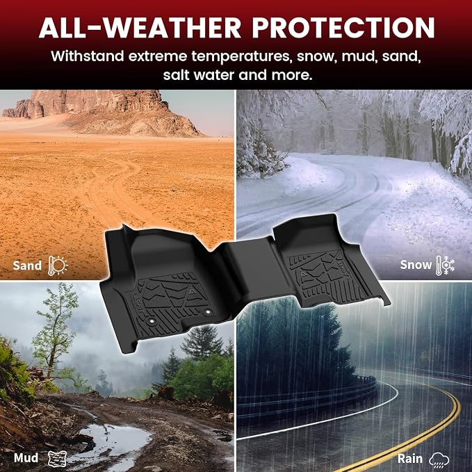 LASFIT Floor Mats 2019-2025 for Chevy Silverado/GMC Sierra 1500, 2020-2025 - Image 7