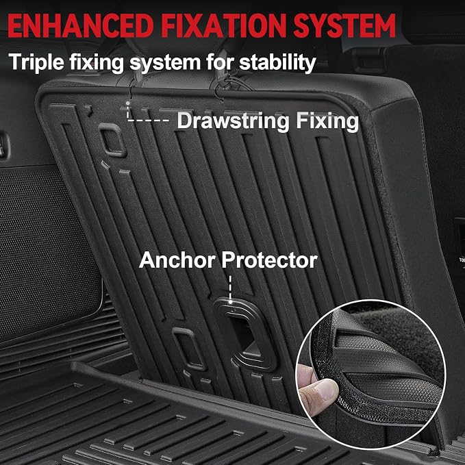 Floor Mats for 2025 2020-2024 Ford Explorer, All Weather TPE Floor Mat Cargo Mat - Image 6