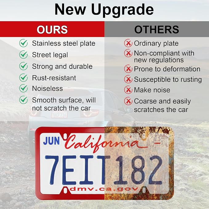 LivTee 4 Holes Stainless Steel License Plate Frames, Automotive Exterior - Image 6