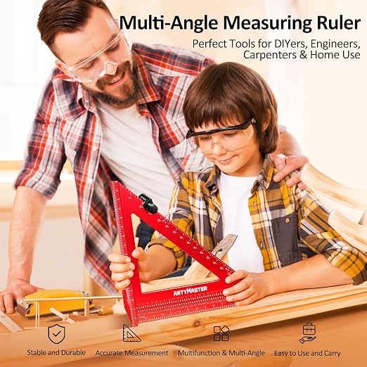 8 inch 3D Multi-Angle Measuring Square Ruler, WT103C High Precision Hole - Image 2