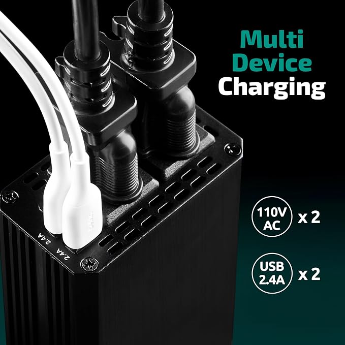 300W Car Power Inverter 12v DC to 110v AC – Car Adapter - Image 3