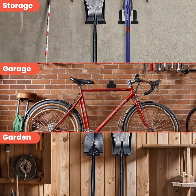 2 Pack Garage Organizer Trimmer Rack, Garden Power Tool Hanger Whackers Holder - Image 6
