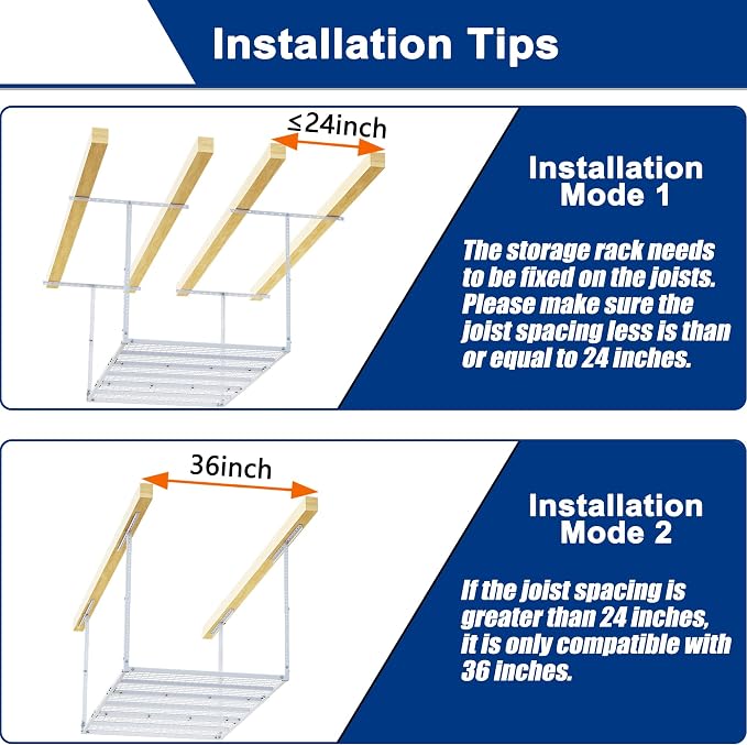 GIOTORENT 3x6FT Heavy Duty Overhead Garage Storage Rack - Image 5