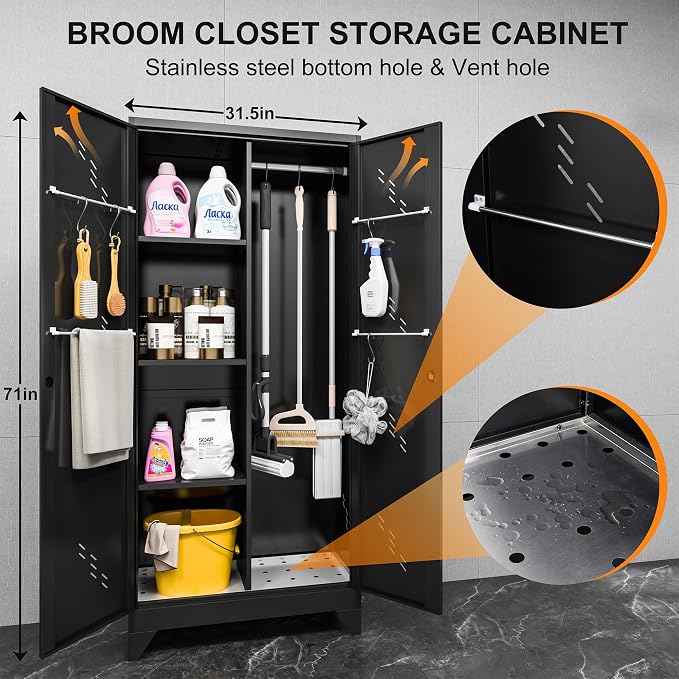 71" Metal Garage Tools Storage Cabinet - Image 3
