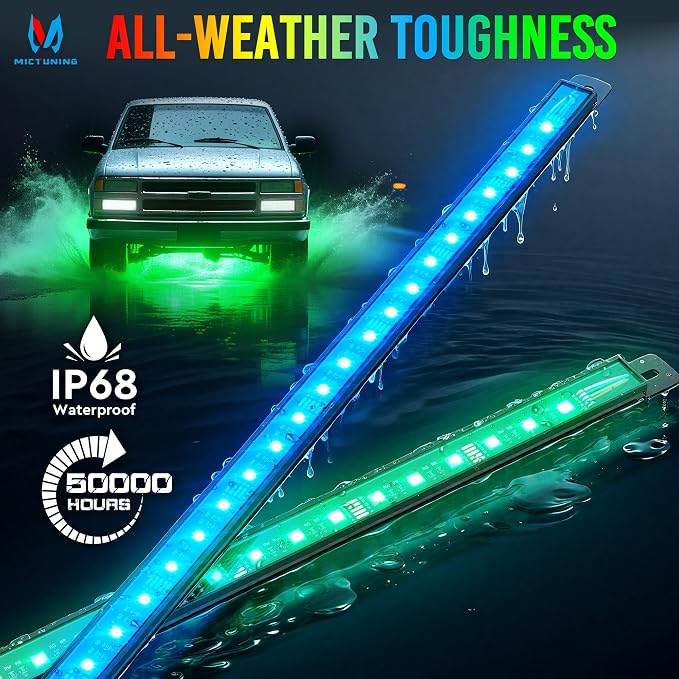MICTUNING U8 RGBW Underglow LED Light Bars 888 Ultra-Bright LEDs, Dual Remotes - Image 6