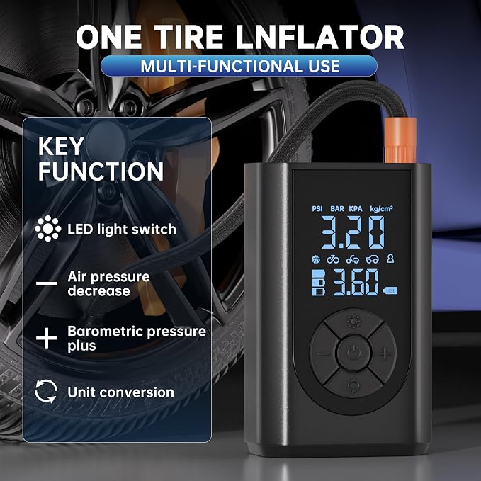 Tire Inflator Portable Air Compressor, 150 PSI Air Pump - Image 2