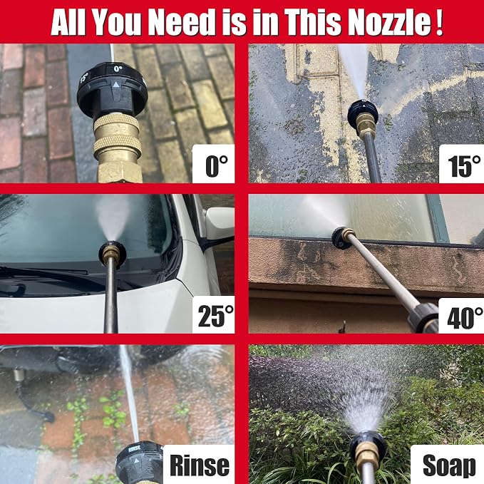 Meteor Blast Pressure Washer Nozzle, 6-in-1 Quick Change over and Adjustable - Image 3
