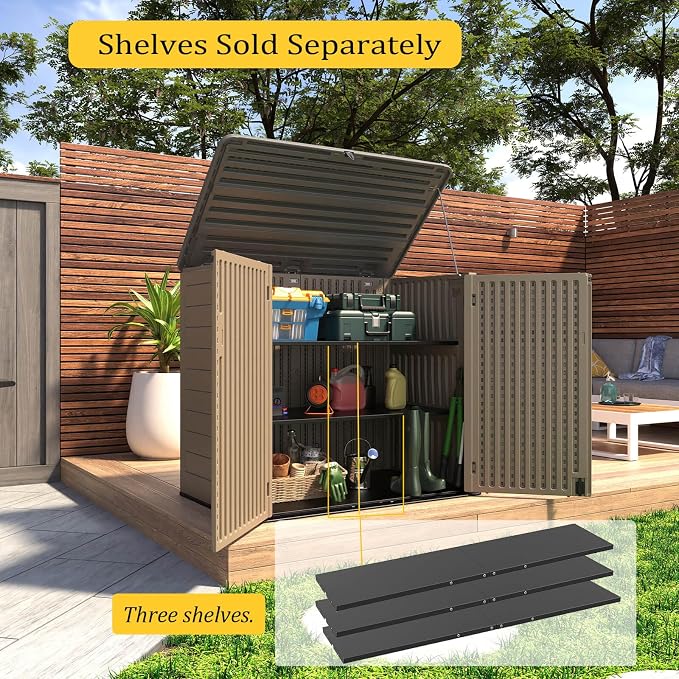 HOMSPARK Storage Shed Weather Resistance, Outdoor Storage Cabinet - Image 6