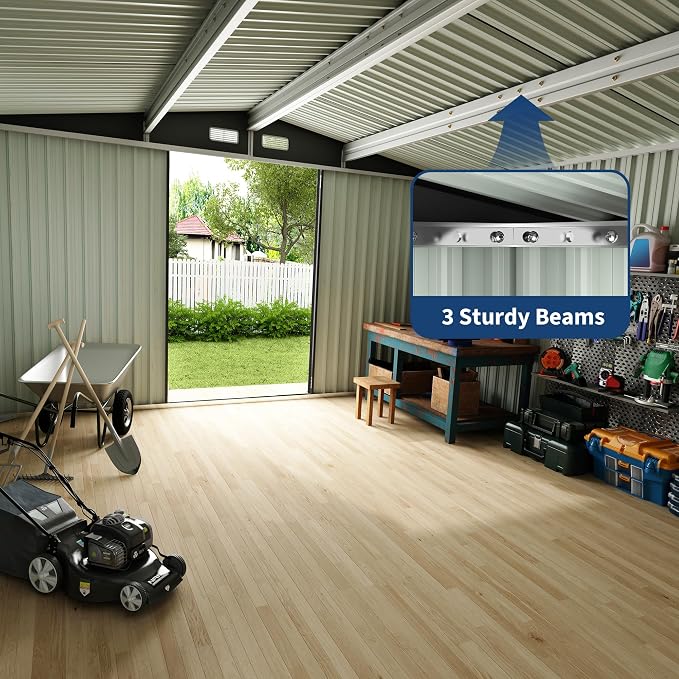 8x10 FT Metal Storage Sheds Outdoor, Metal Yard Sheds MetalGarden Shed Kit - Image 6