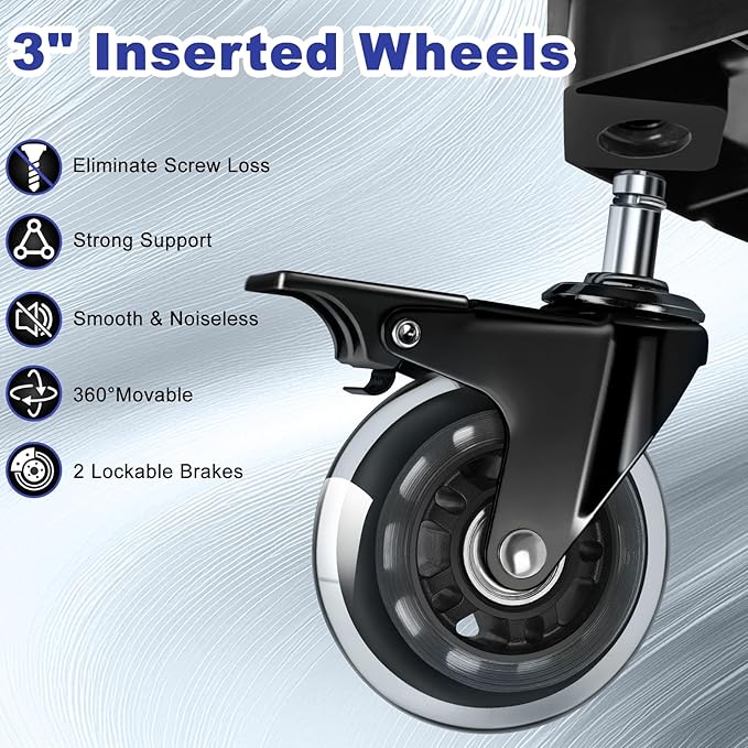 Rolling Shop Stool with Wheels, Garage Mechanic Shop Chair with Handle Backrest - Image 6