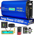 3000 Watt Pure Sine Wave Power Inverter 3000W 12V to 110V 120V AC, 6000W Surge by VOLTWORKS