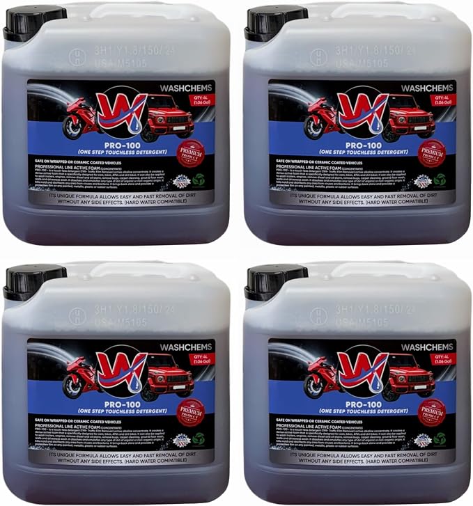 Wash Chems Pro 100 Touchless Car Wash Detergent Soap Concentrate No Brushing by WASHCHEMS