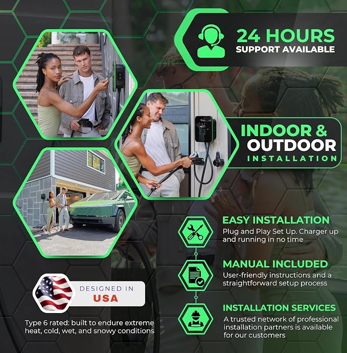 MACH 2:Fast Level 2 EV Charger 48 amp Garage-pro Wall-Mount. Electric Vehicle - Image 4