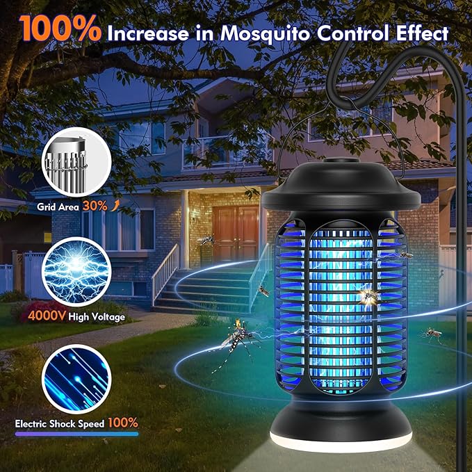 Bug Zapper Outdoor Indoor, Electric Fly Zapper Waterproof - Image 3