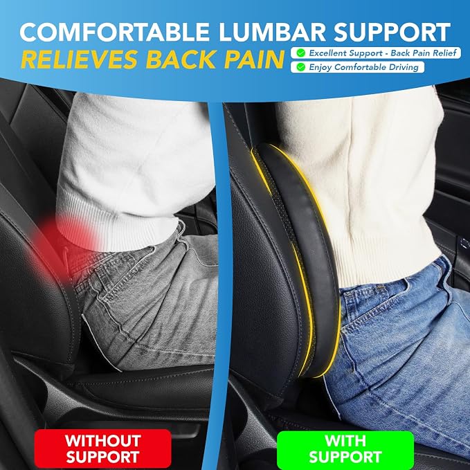 Lumbar Support Pillow for Car, Memory Foam Lumbar Pillow for Lower Back Pain - Image 4