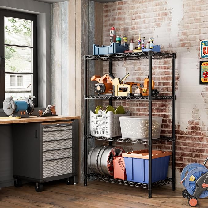 SINGAYE 4 Garage Heavy Duty Shelving Unit Kitchen Pantry Close Home Organizers - Image 9