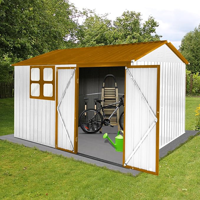 8x10 FT Outdoor Storage Shed, Metal Garden Shed - Image 7