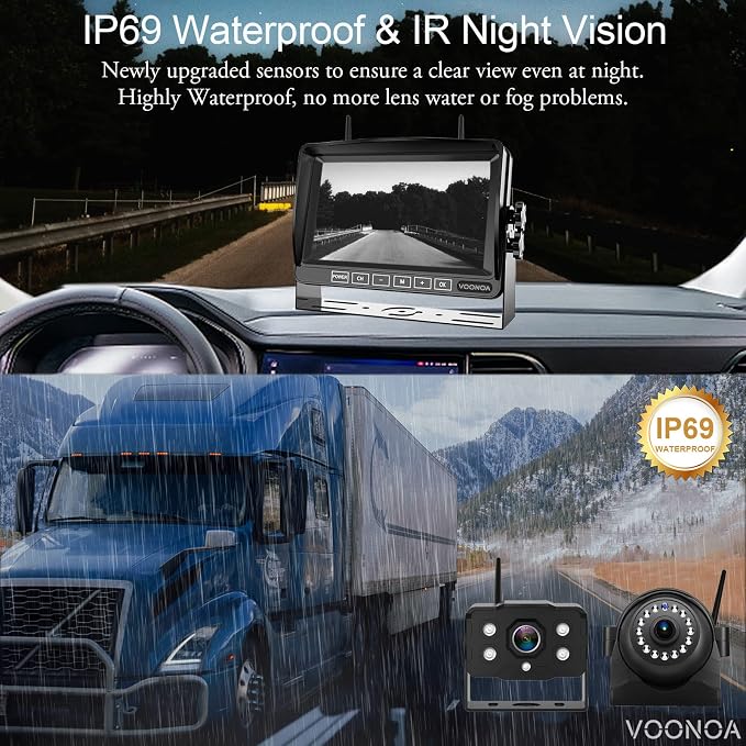1080P Wireless RV Camera System, IP69 Waterproof Night Vision Backup Camera - Image 8
