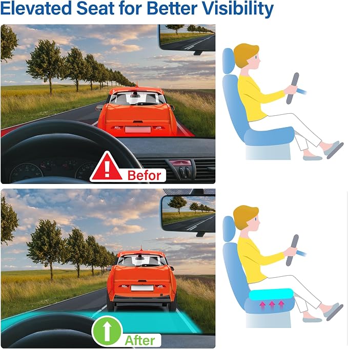 Car Seat Cushion, Ergonomic Memory Foam Car Cushion - Image 6