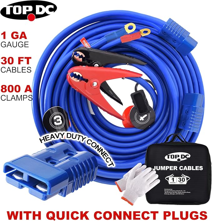 TOPDC Jumper Cables, 1 Gauge 30 Feet 800A Booster Cables - Image 8